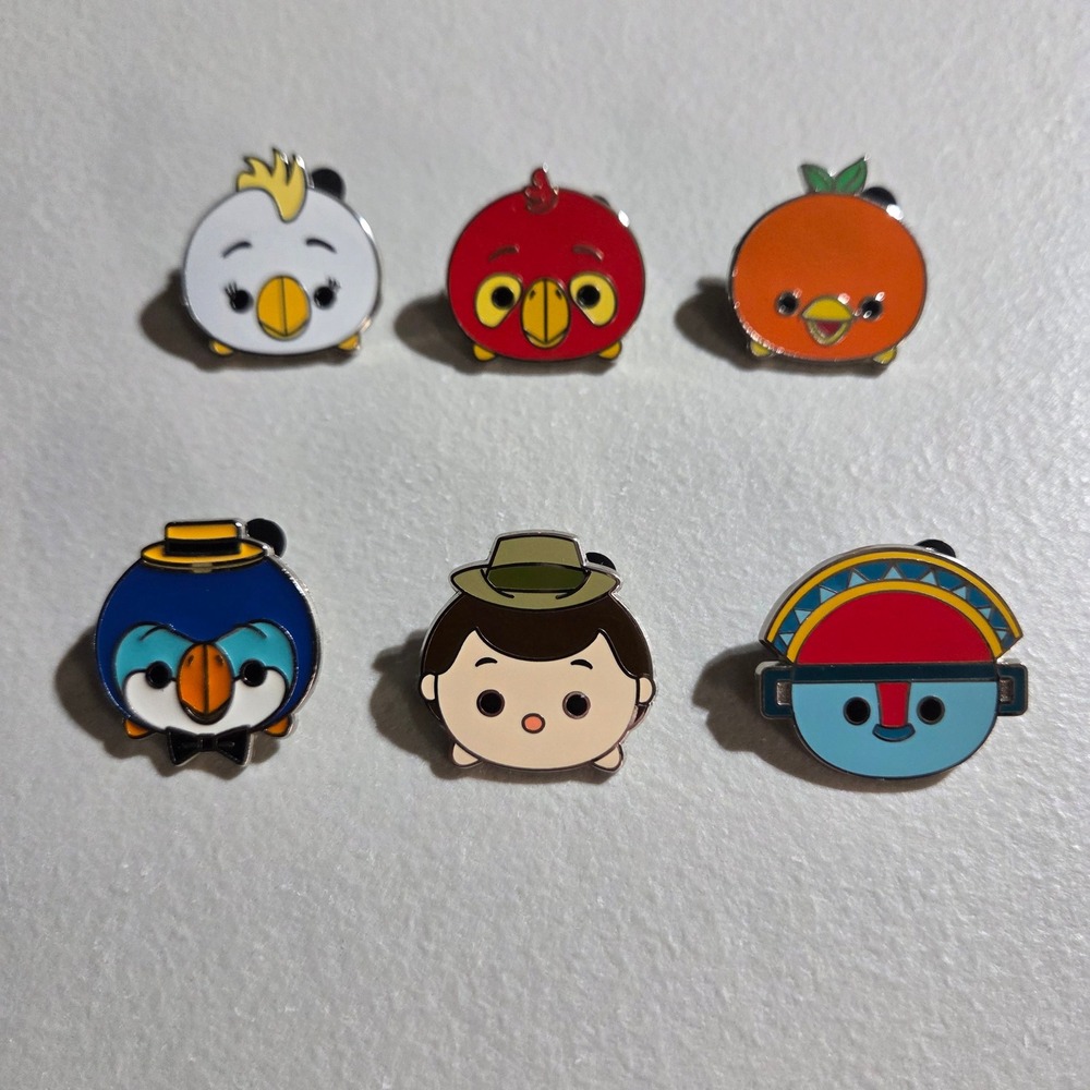 Disney Tsum Tsum Pin Set Unisex OS Multicolor Adventureland Booster 6pc Lot